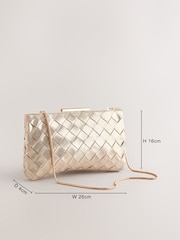 Metallic - Weave Clasp Clutch Bag - Bild 4 von 9
