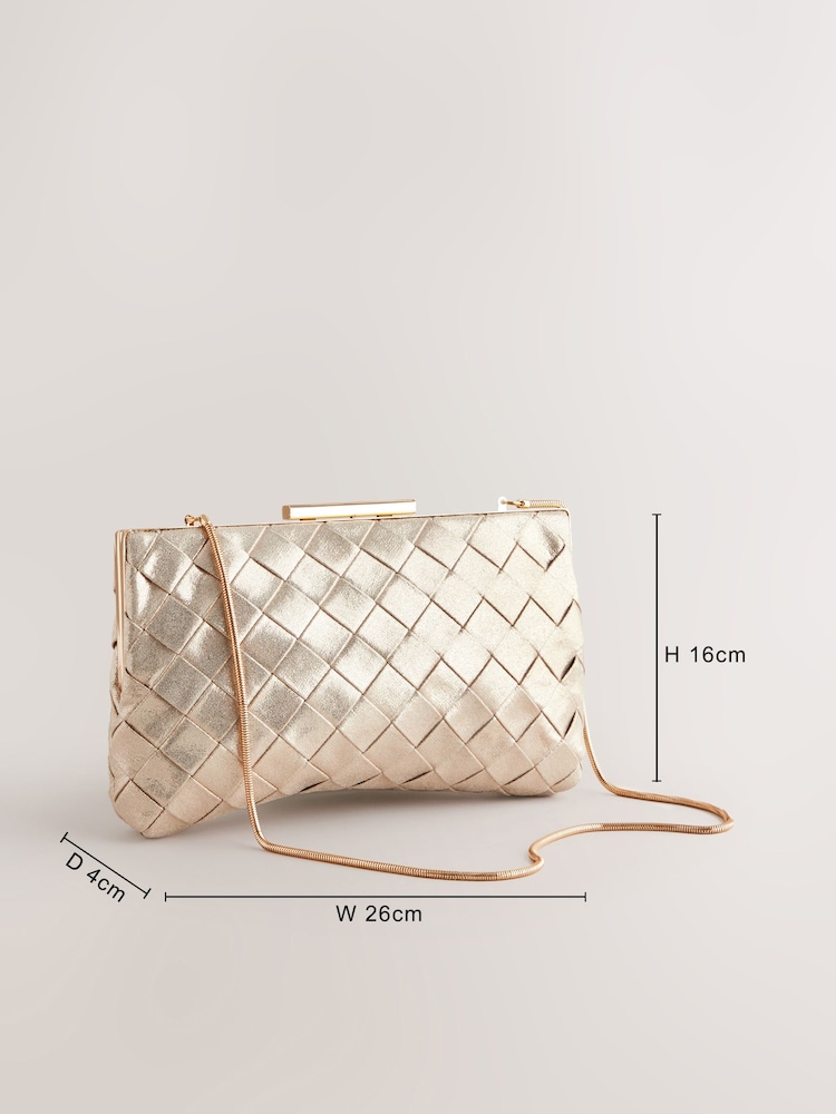 Metallic Weave Clasp Clutch Bag - Image 4 of 9