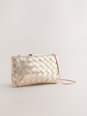 Metallic - Weave Clasp Clutch Bag - Bild 5 von 9