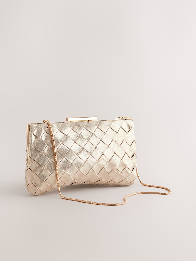 Metallic Weave Clasp Clutch Bag - Image 6 of 9