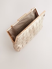 Metallic - Weave Clasp Clutch Bag - Bild 7 von 9