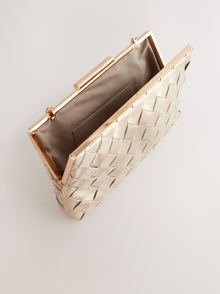 Metallic Weave Clasp Clutch Bag - Image 7 of 9
