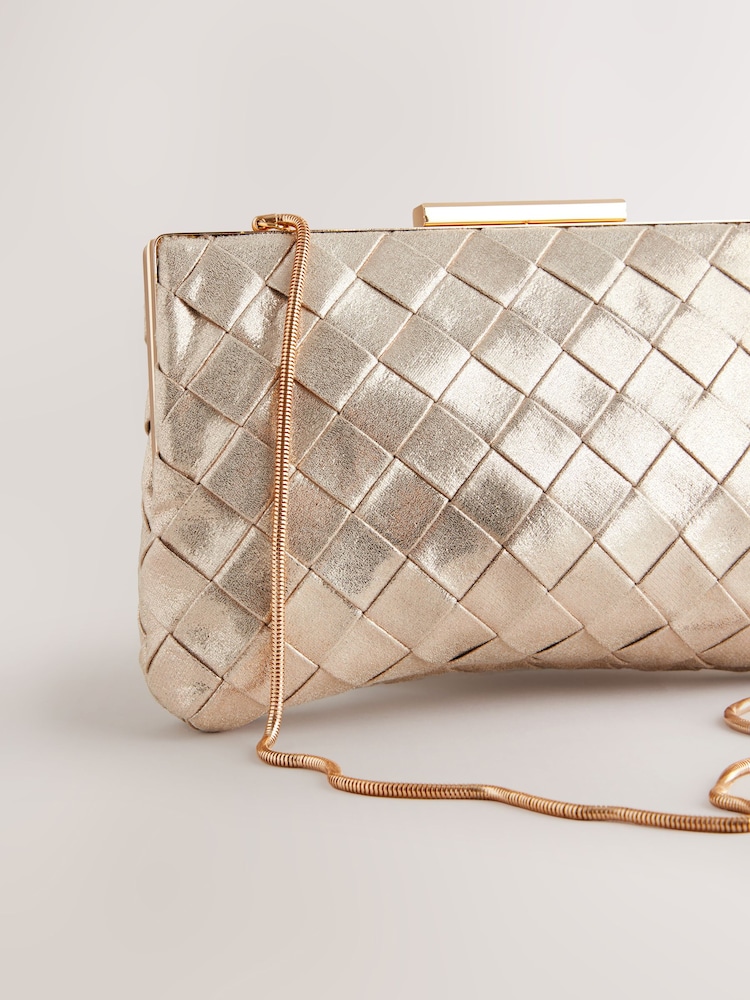 Metallic Weave Clasp Clutch Bag - Image 8 of 9
