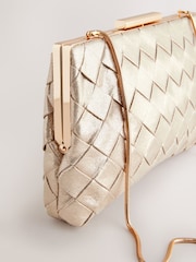 Metallic - Weave Clasp Clutch Bag - Bild 9 von 9