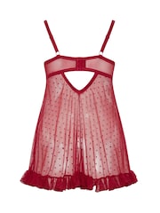 Yours Curve Red Novelty Santa Christmas Underwired Babydoll - Image 7 of 7