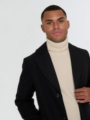 Harry Brown Blue Josh Wool Melton Overcoat - Image 11 of 13