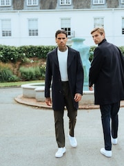 Harry Brown Blue Josh Wool Melton Overcoat - Image 12 of 13