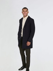 Harry Brown Blue Josh Wool Melton Overcoat - Image 3 of 13
