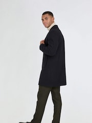 Harry Brown Blue Josh Wool Melton Overcoat - Image 6 of 13