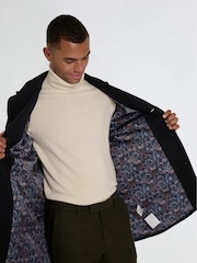 Harry Brown Blue Josh Wool Melton Overcoat - Image 9 of 13