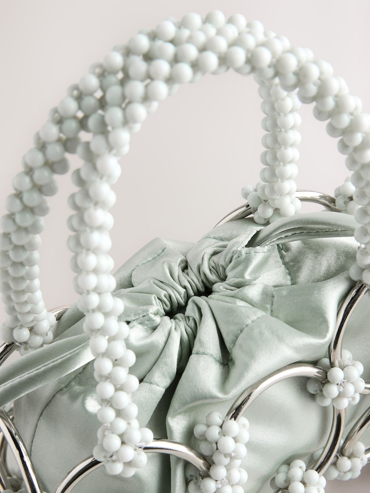 Blue Beaded Handheld Bag - Image 10 of 10