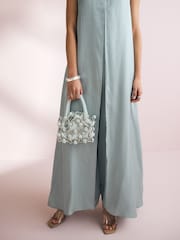 Blue Beaded Handheld Bag - Image 3 of 10