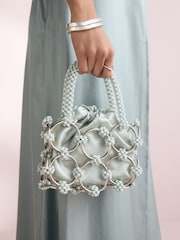 Blue Beaded Handheld Bag - Image 4 of 10