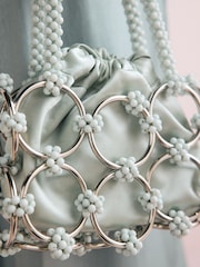 Blue Beaded Handheld Bag - Image 5 of 10