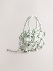 Blue Beaded Handheld Bag - Image 7 of 10