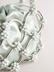 Blue Beaded Handheld Bag - Image 9 of 10