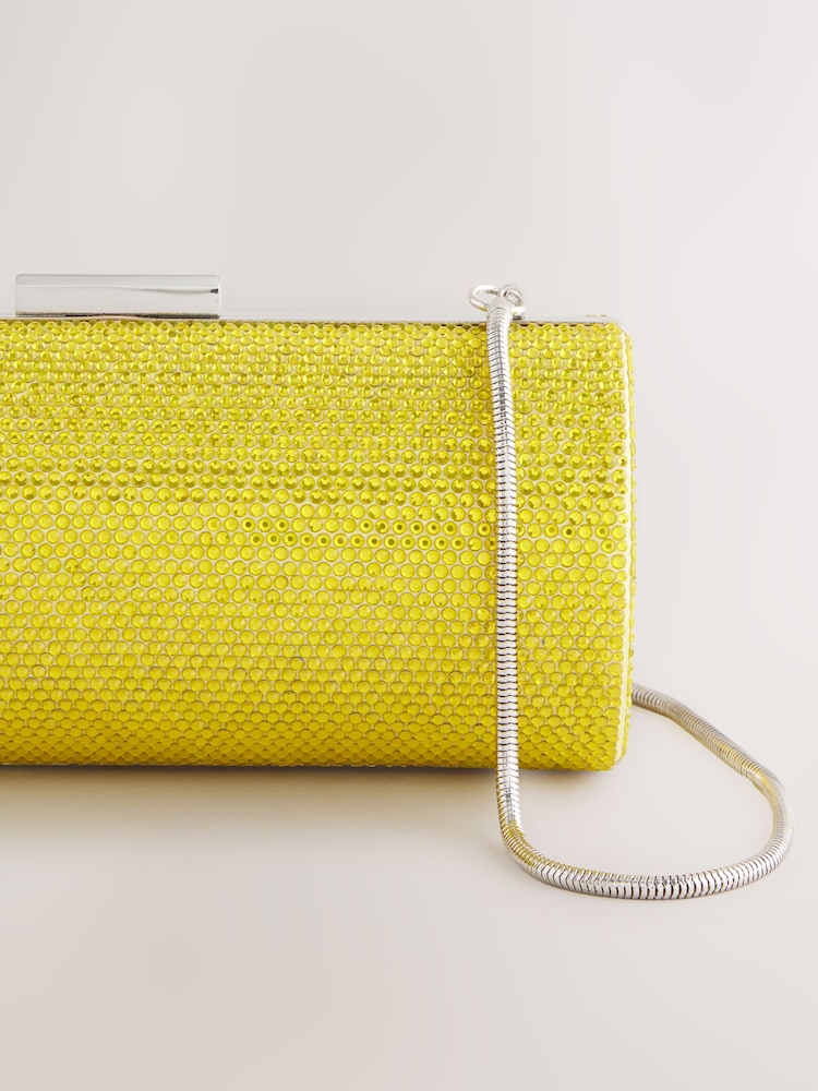 Lime Green Sparkle Barrel Clutch Bag - Image 12 of 12