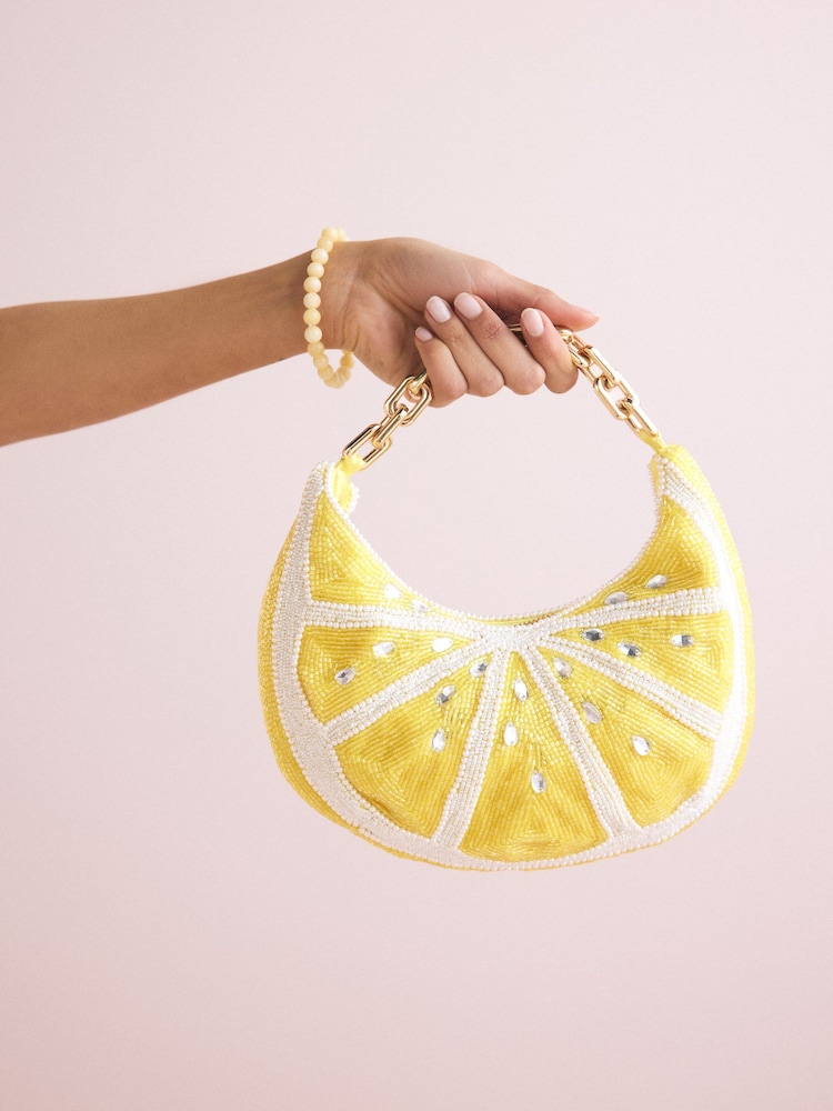 Yellow Sequin Fruit Shoulder Bag - Image 7 of 12