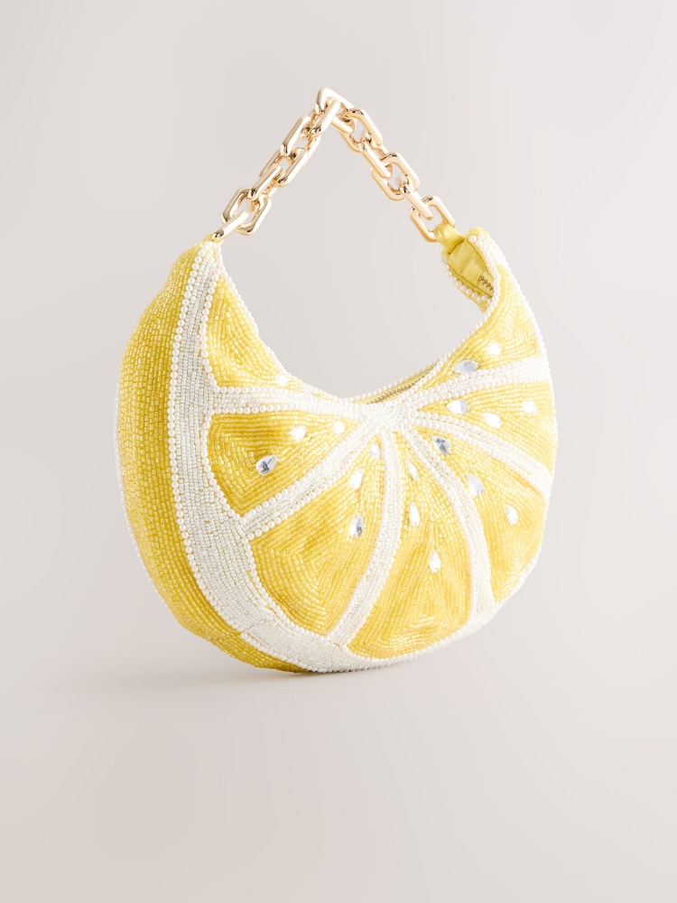 Yellow Sequin Fruit Shoulder Bag - Image 8 of 12