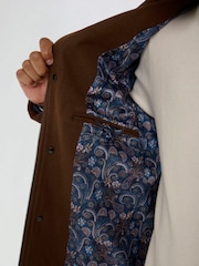 Harry Brown Brown George Wool Melton Coat with Funnel Neck - Image 8 of 9