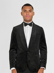 Harry Brown Black Leo Velvet Tuxedo Dinner Jacket with Shawl Lapel Detail - Image 5 of 12