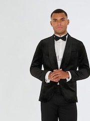 Harry Brown Black Leo Velvet Tuxedo Dinner Jacket with Shawl Lapel Detail - Image 6 of 12