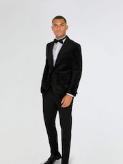 Harry Brown Black Leo Velvet Tuxedo Dinner Jacket with Shawl Lapel Detail - Image 7 of 12
