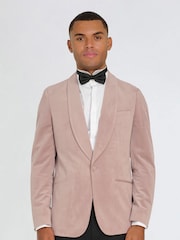 Harry Brown Pink Leo Velvet Tuxedo Dinner Jacket with Shawl Lapel Detail - Image 6 of 12