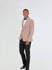 Harry Brown Pink Leo Velvet Tuxedo Dinner Jacket with Shawl Lapel Detail - Image 7 of 12