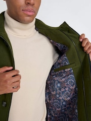 Harry Brown Green George Wool Melton Coat with Funnel Neck - Image 9 of 9