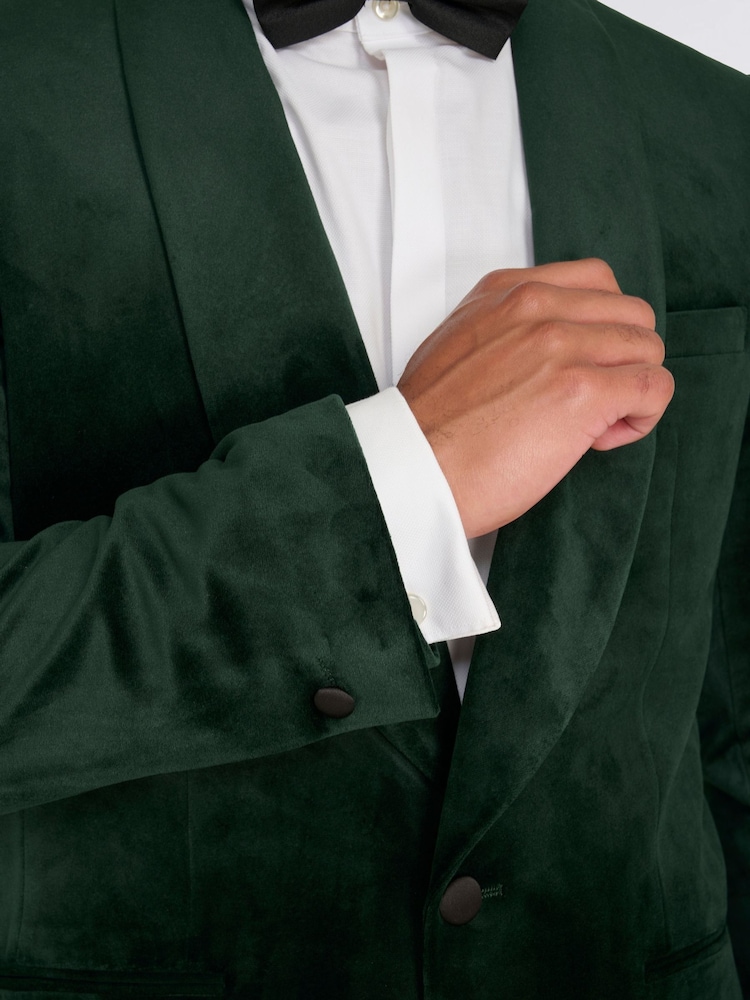 Harry Brown Green Leo Velvet Tuxedo Dinner Jacket with Shawl Lapel Detail - Image 12 of 12