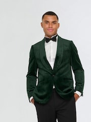 Harry Brown Green Leo Velvet Tuxedo Dinner Jacket with Shawl Lapel Detail - Image 6 of 12