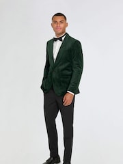 Harry Brown Green Leo Velvet Tuxedo Dinner Jacket with Shawl Lapel Detail - Image 7 of 12