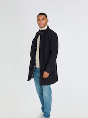 Harry Brown Blue George Wool Melton Coat with Funnel Neck - Image 5 of 13