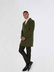 Harry Brown Green Josh Wool Melton Overcoat - Image 1 of 12