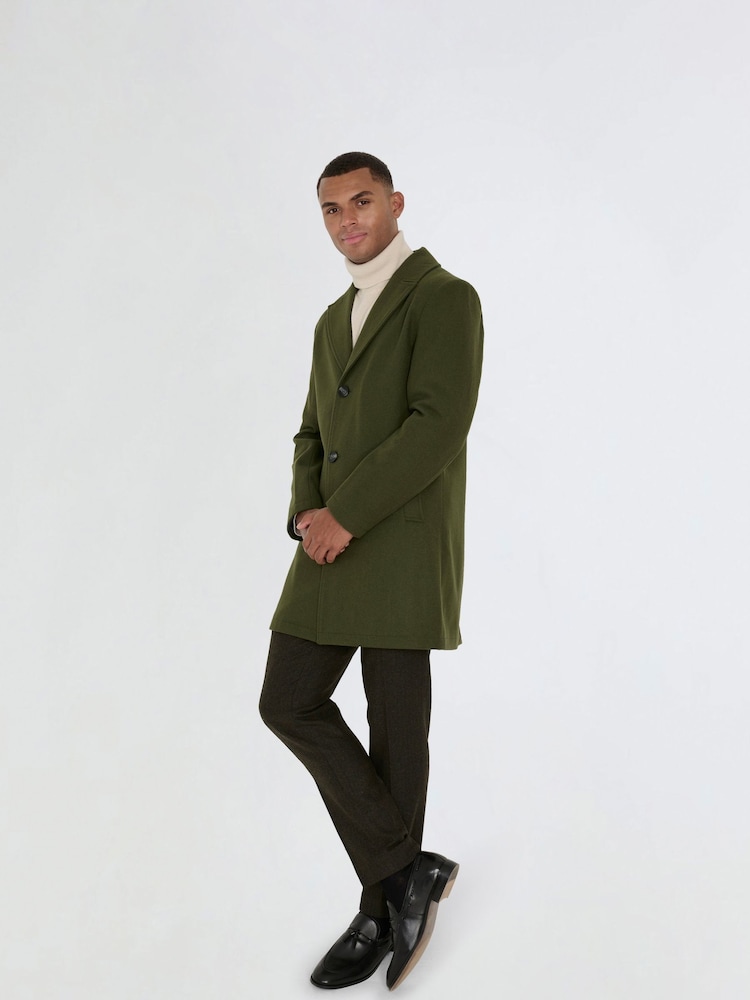 Harry Brown Green Josh Wool Melton Overcoat - Image 1 of 12