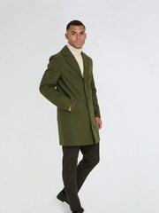 Harry Brown Green Josh Wool Melton Overcoat - Image 4 of 12