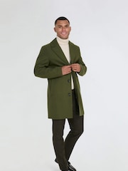 Harry Brown Green Josh Wool Melton Overcoat - Image 5 of 12