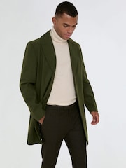 Harry Brown Green Josh Wool Melton Overcoat - Image 6 of 12