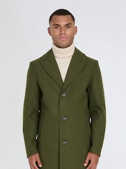 Harry Brown Green Josh Wool Melton Overcoat - Image 7 of 12
