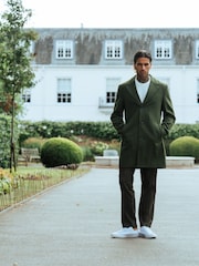 Harry Brown Green Josh Wool Melton Overcoat - Image 8 of 12