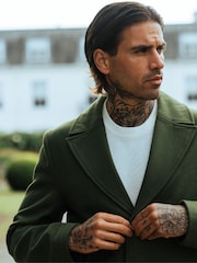 Harry Brown Green Josh Wool Melton Overcoat - Image 9 of 12