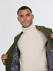 Harry Brown Green Josh Wool Melton Overcoat - Image 10 of 12