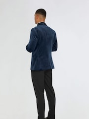 Harry Brown Blue Leo Velvet Tuxedo Dinner Jacket with Shawl Lapel Detail - Image 8 of 13