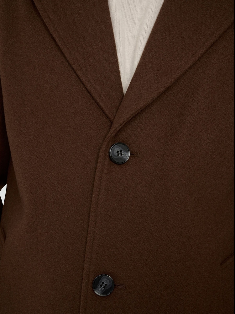Harry Brown Brown Josh Wool Melton Overcoat - Image 12 of 12