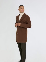 Harry Brown Brown Josh Wool Melton Overcoat - Image 4 of 12