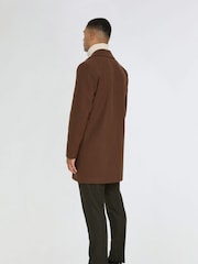 Harry Brown Brown Josh Wool Melton Overcoat - Image 5 of 12