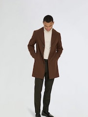 Harry Brown Brown Josh Wool Melton Overcoat - Image 6 of 12