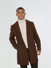 Harry Brown Brown Josh Wool Melton Overcoat - Image 7 of 12