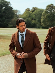 Harry Brown Brown Josh Wool Melton Overcoat - Image 8 of 12
